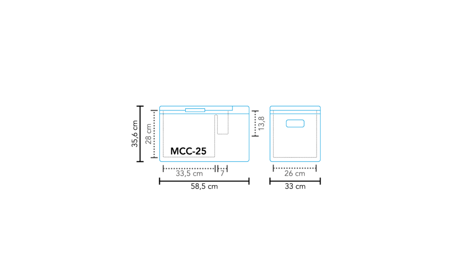 Frigorifero a compressore MCC-25 AC/DC