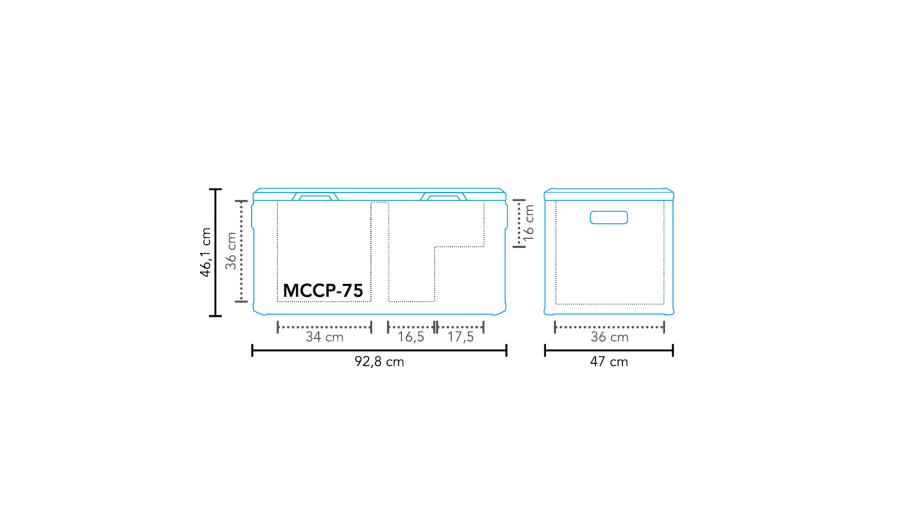 Frigorifero a compressore MCCP-75 AC/DC Dual Zone